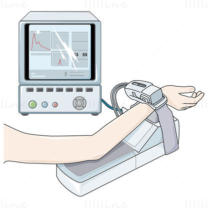 Electronic blood pressure measurement vector illustration