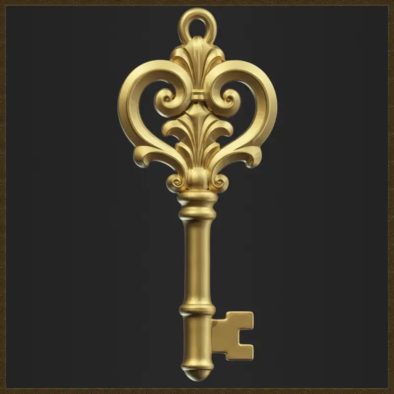 Elegante antieke sleutelhanger sieradenontwerp 3D-printmodel
