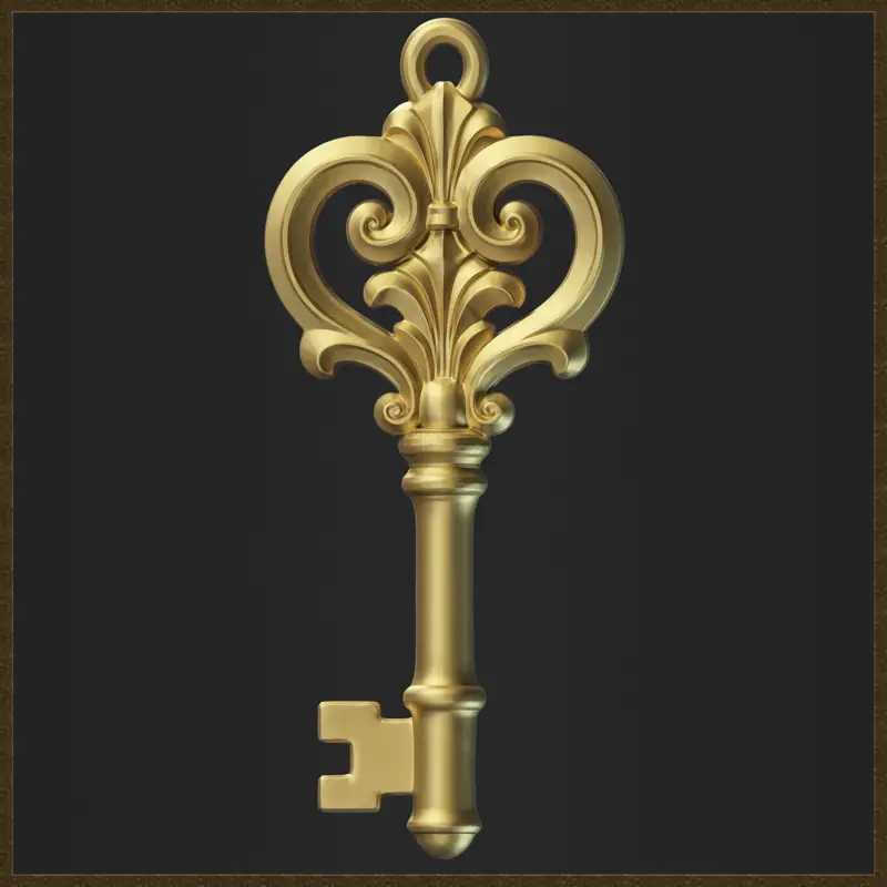 Elegante antieke sleutelhanger sieradenontwerp 3D-printmodel