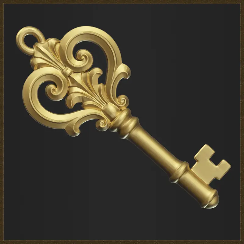 Elegante antieke sleutelhanger sieradenontwerp 3D-printmodel