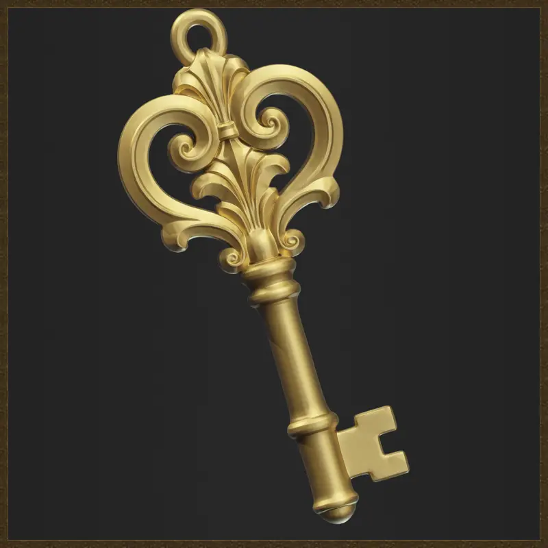Elegante antieke sleutelhanger sieradenontwerp 3D-printmodel