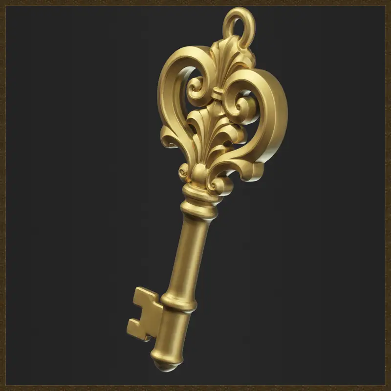 Elegante antieke sleutelhanger sieradenontwerp 3D-printmodel