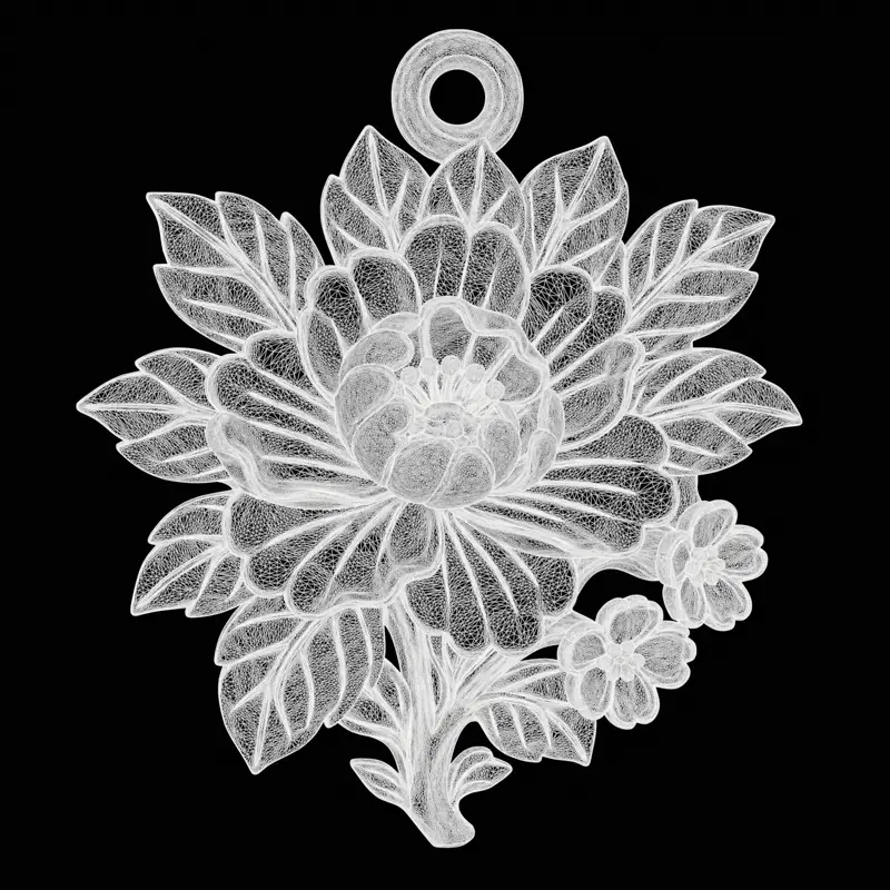 优雅花卉吊坠珠宝设计3D打印模型
