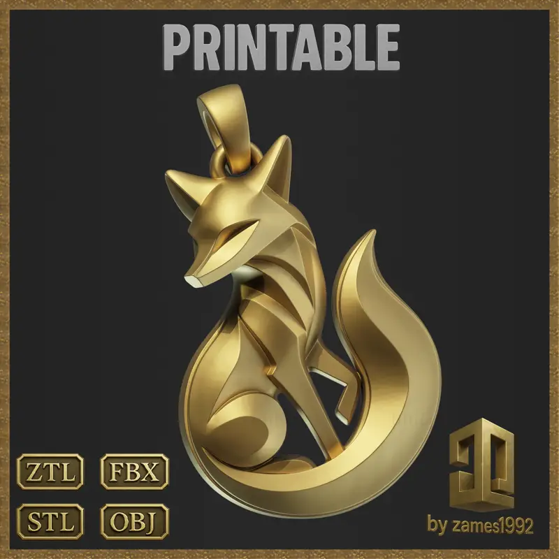 Elegante vossensieradenontwerp 3D-printmodel