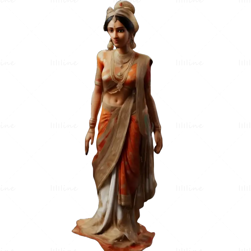 Elegante indische Frauenstatuen 3D-Druckmodell