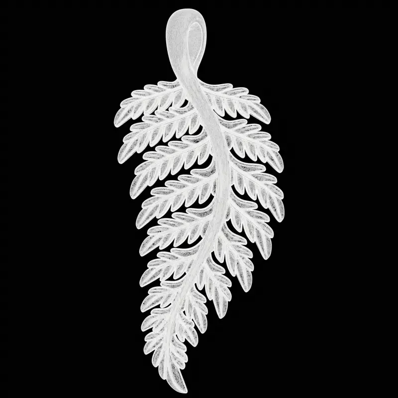 Elegante modello di stampa 3D di design di gioielli con ciondolo a foglia