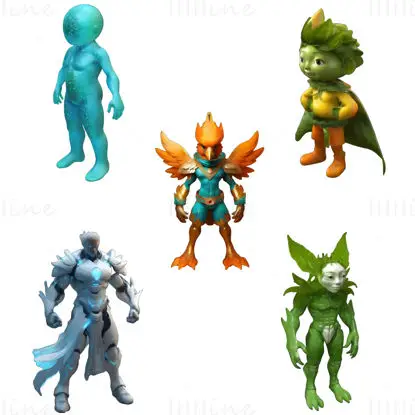 مجموعه مدل های چاپ سه بعدی Elemental Guardians