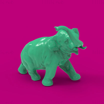 Elefante modelo de impresión en 3d
