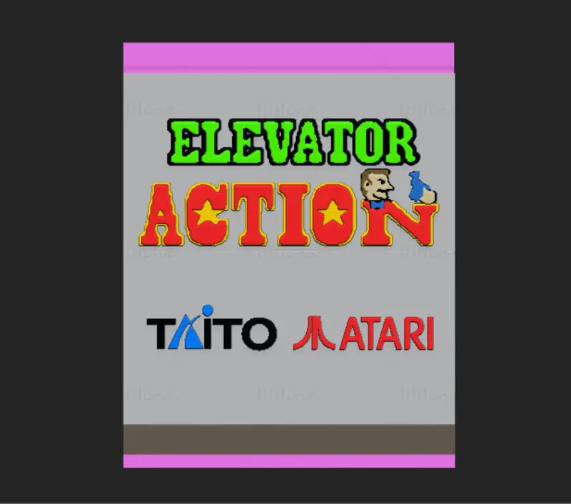 نموذج طباعة ثلاثي الأبعاد لمشهد لعبة كلاسيكية من نوع Elevator Action بصيغة STL