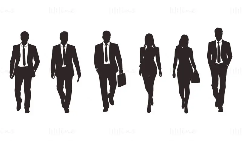 Elite Men and Women People silhouette vector