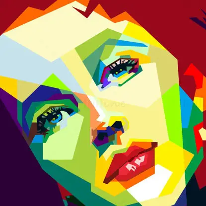 Елизабет Тейлър, холивудска актриса от 60-те, поп арт WPAP вектор