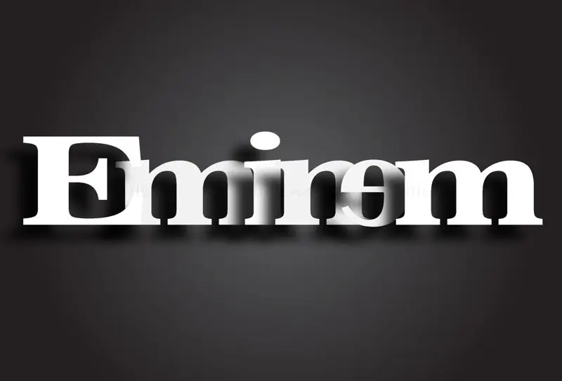 Eminem, schwarzer Text, Schriftzug, Vektor