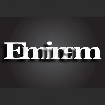 Vector de litere text Eminem negru