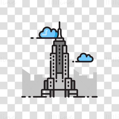 Empire State Building vektoros illusztráció