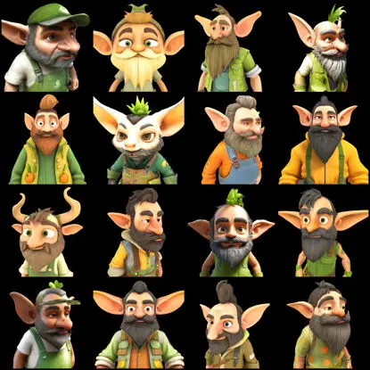 Enchanted Grove Guardians – Fantasy Gnome Figurine 3D Print Model Collection