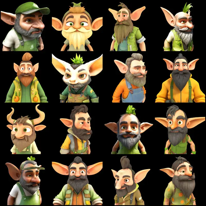 Enchanted Grove Guardians – Fantasy Gnome Figurine 3D Print Model Collection