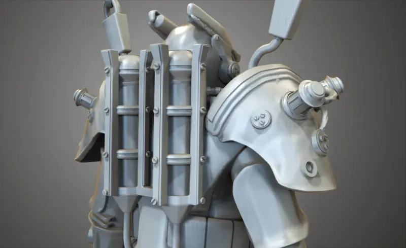 Enclave Armor Fallout 4 Robot Figuries 3D nyomtatási modell STL fájl