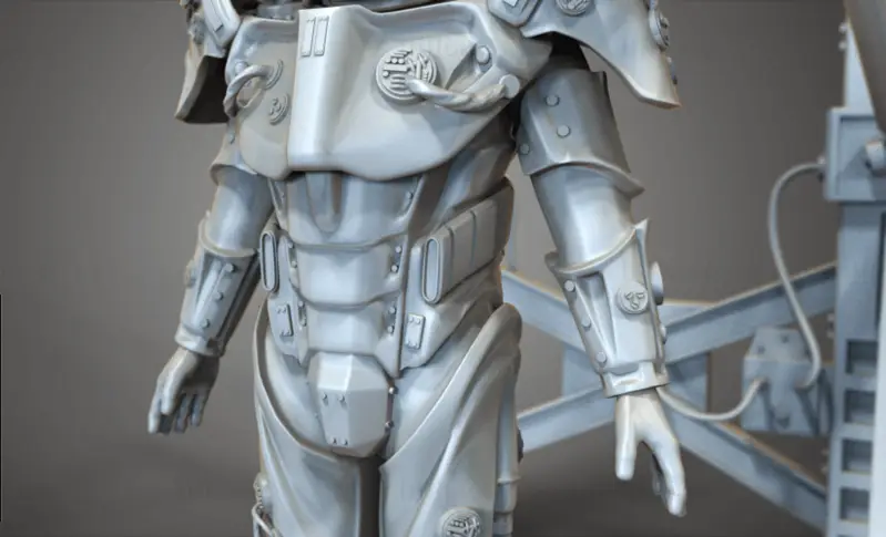 Enclave Armor Fallout 4 Robot Figuries 3D nyomtatási modell STL fájl