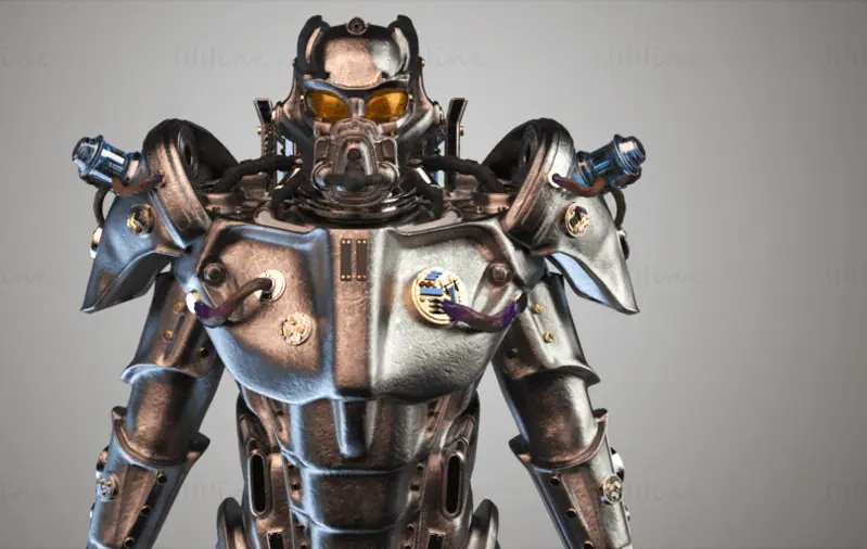 Enclave Armor Fallout 4 Robot Figuries 3D nyomtatási modell STL fájl