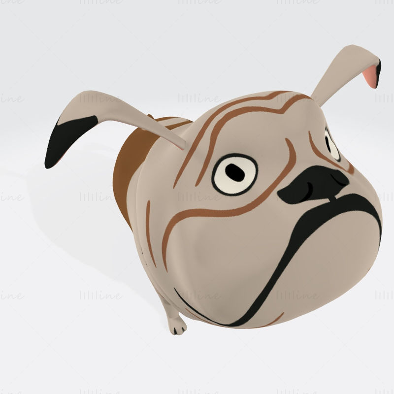 3D-Druckmodell einer englischen Bulldogge