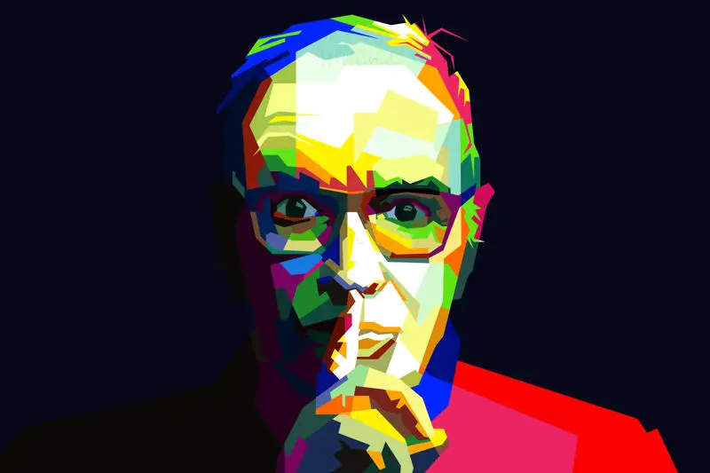 Ennio Morricone İtalyan Besteci Pop Art WPAP Vektör