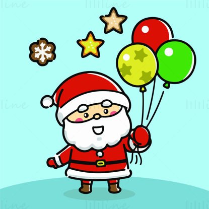 Santa Claus holding balloons vector EPS