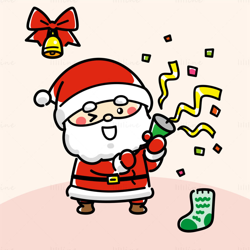 Santa Claus holding gifts vector EPS