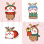 Four Christmas Elk Action Elements Happy Winter Festival Clothing Pattern Elements Vector EPS