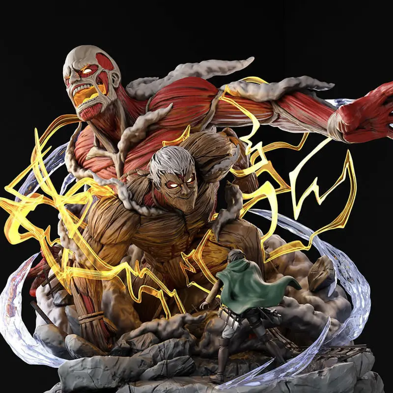 Eren, pansret titan og kolossal titan 3D-utskriftsmodell STL-filer