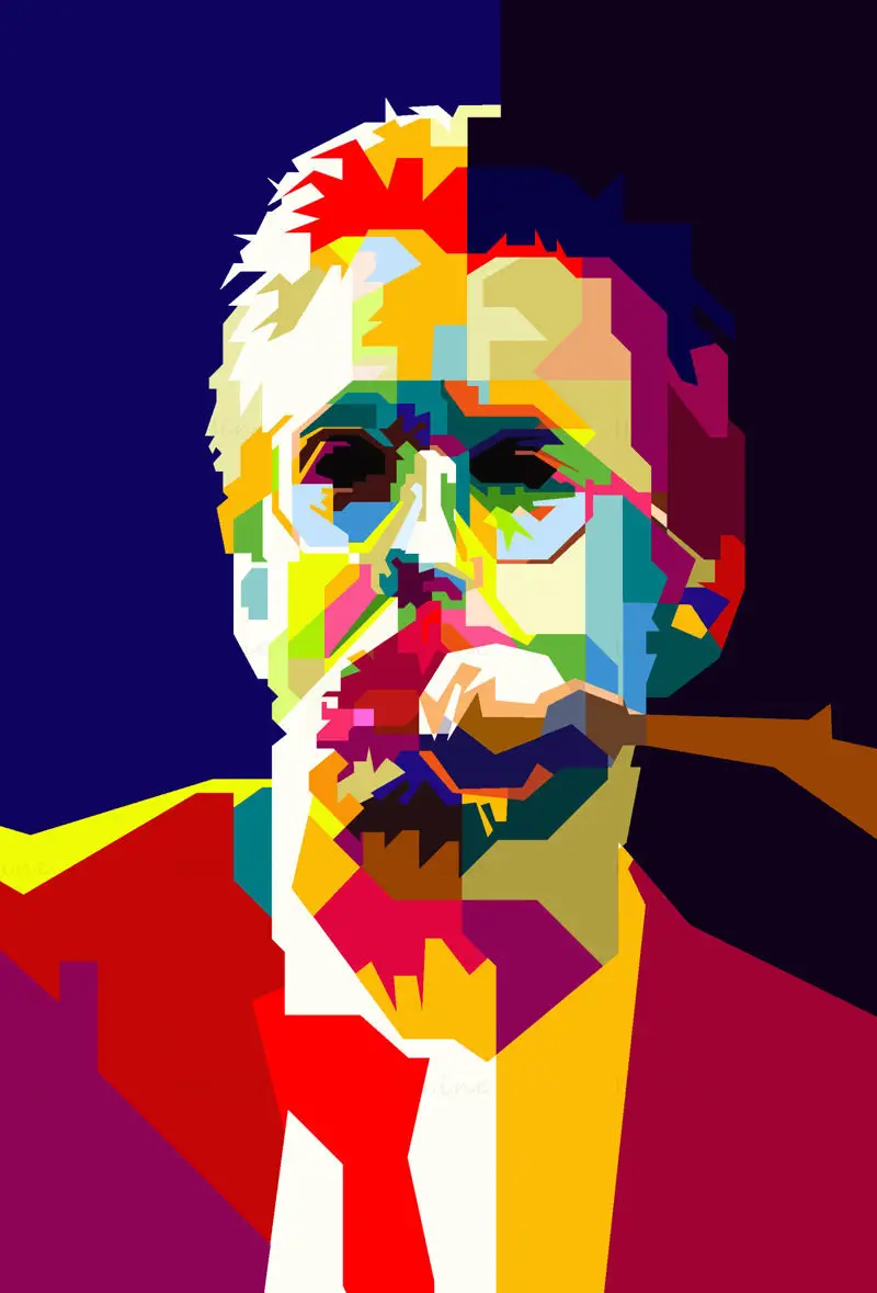 Eric Clapton Şarkıcı Rock Blues Gitarist Pop Art WPAP Vektör