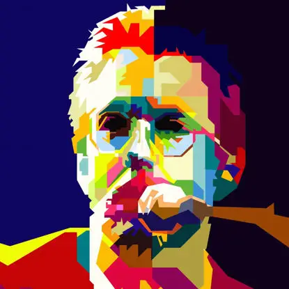 Eric Clapton Pevec Rock Blues Kitarist Pop Art WPAP Vector