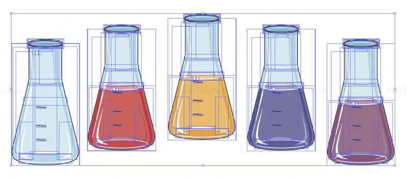 Erlenmeyer flasks vector