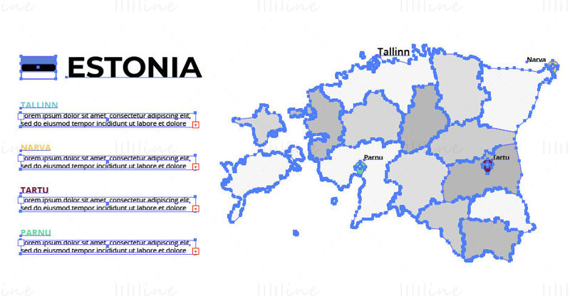 Vector de mapa de Estonia