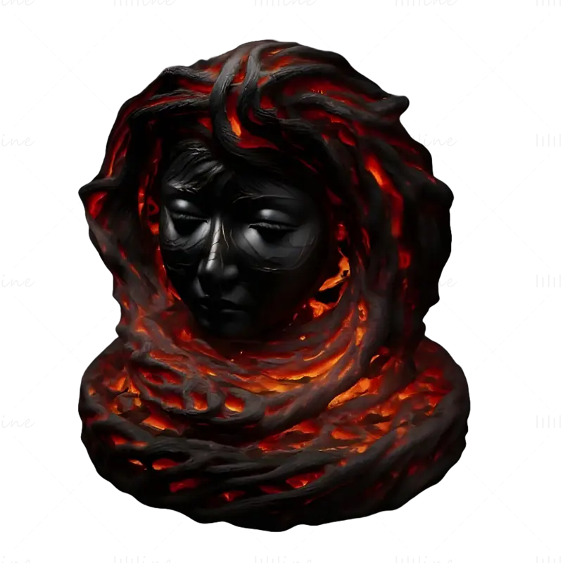 Modèle d'impression 3D de buste de flamme éthérée