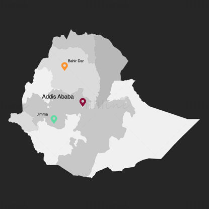 Äthiopien-Infografik-Karte Bearbeitbare PPT und Keynote