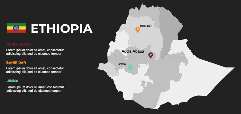 Ethiopia Infographics Map Editable PPT & Keynote