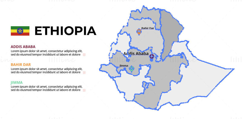 Etiopia kart vektor