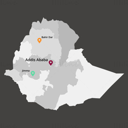 Etiyopya harita vektörü