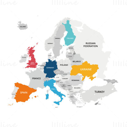 Векторна карта на Европа