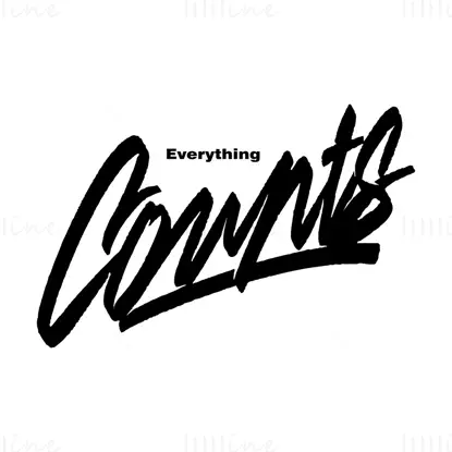 一切都很重要 Everything Counts 黑色文字 手写字母风格