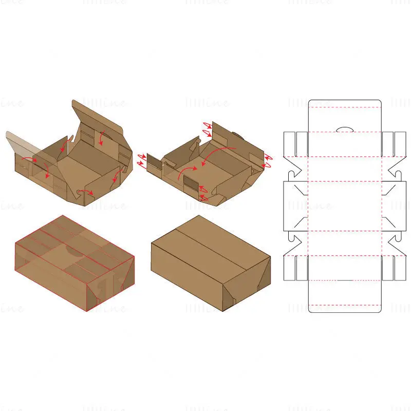 Express packaging box dieline vector