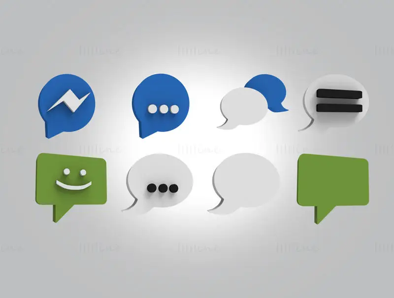 Facebook Messenger 3D-pictogramset