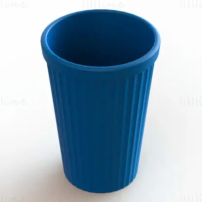 Faceted Plastic Mug 3D Printing Model STL