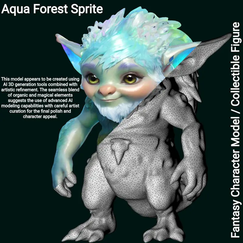 Fantasy Aqua Forest Sprite 3D Print Modell