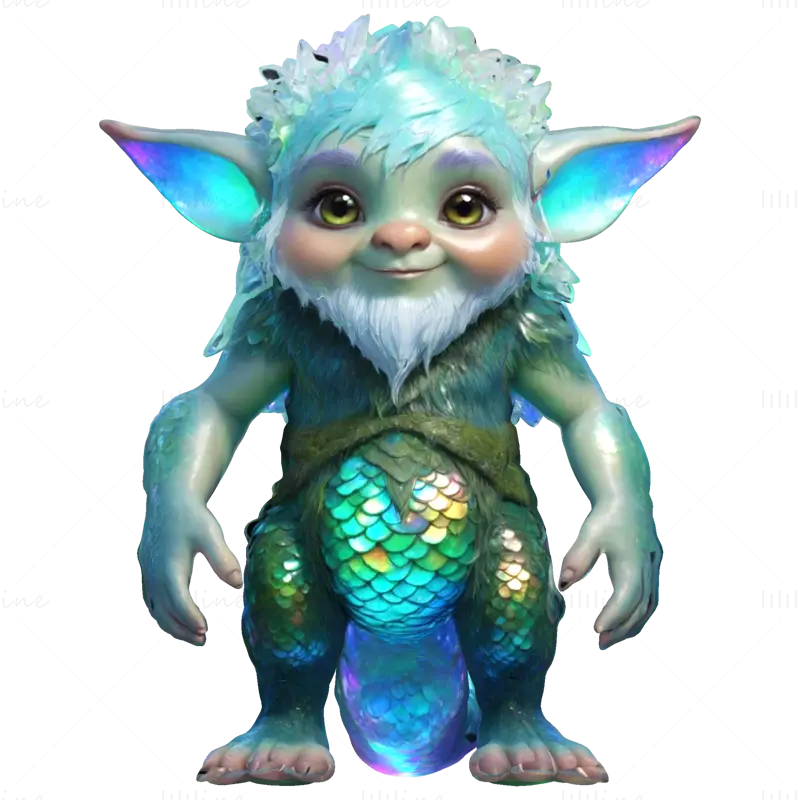 Fantasy Aqua Forest Sprite 3D Print Modell