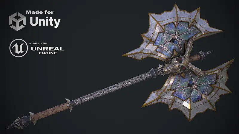 Fantasy Axe Unity, Unreal Engine modelo 3d