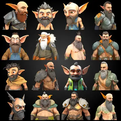 Fantasy Dwarf Warriors Collectie - 3D printbare tafelminiaturen