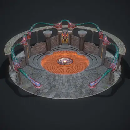 Modelo 3D de arena de lucha de fantasía