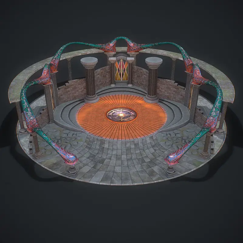 Fantasy fight aréna 3d modell