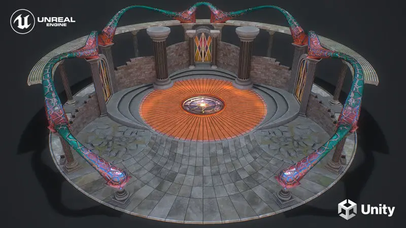 Fantasy fight arena 3d model